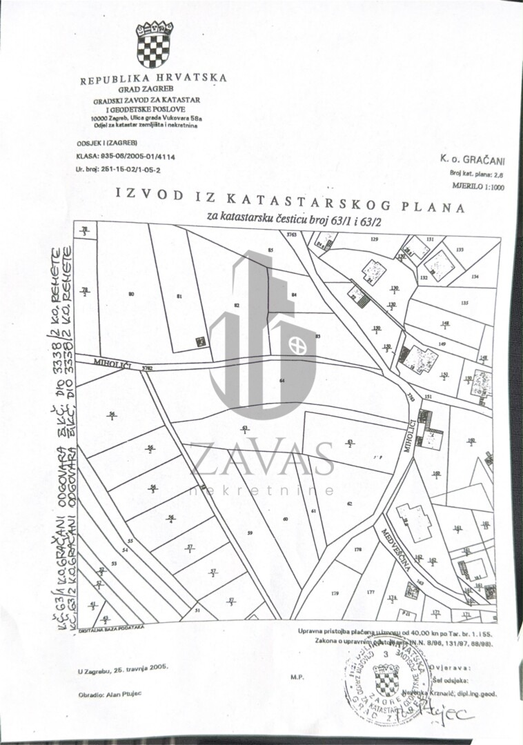 Poljoprivredno zemljište, Zagreb: Gračani - 1016 m2